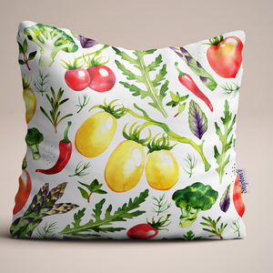 Tomato and Chilli design Luxury Linen Cushion