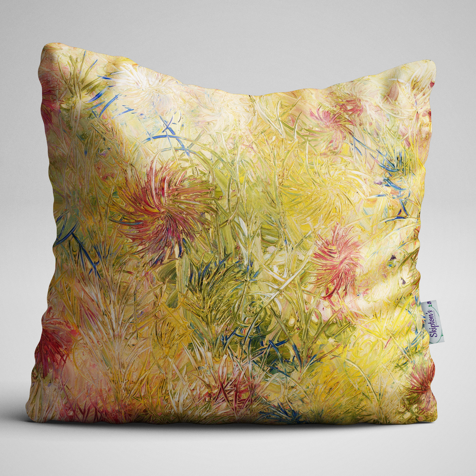 Luxury Designer Velvet Cushion with abstract flower design