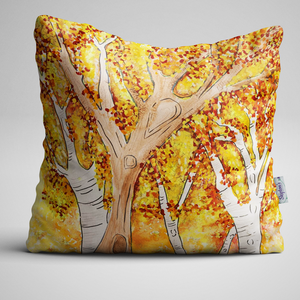 Luxury Velvet Cushion with Autumn colours design